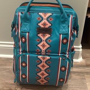 Wrangler Turquoise and Coral Patterned Backpack